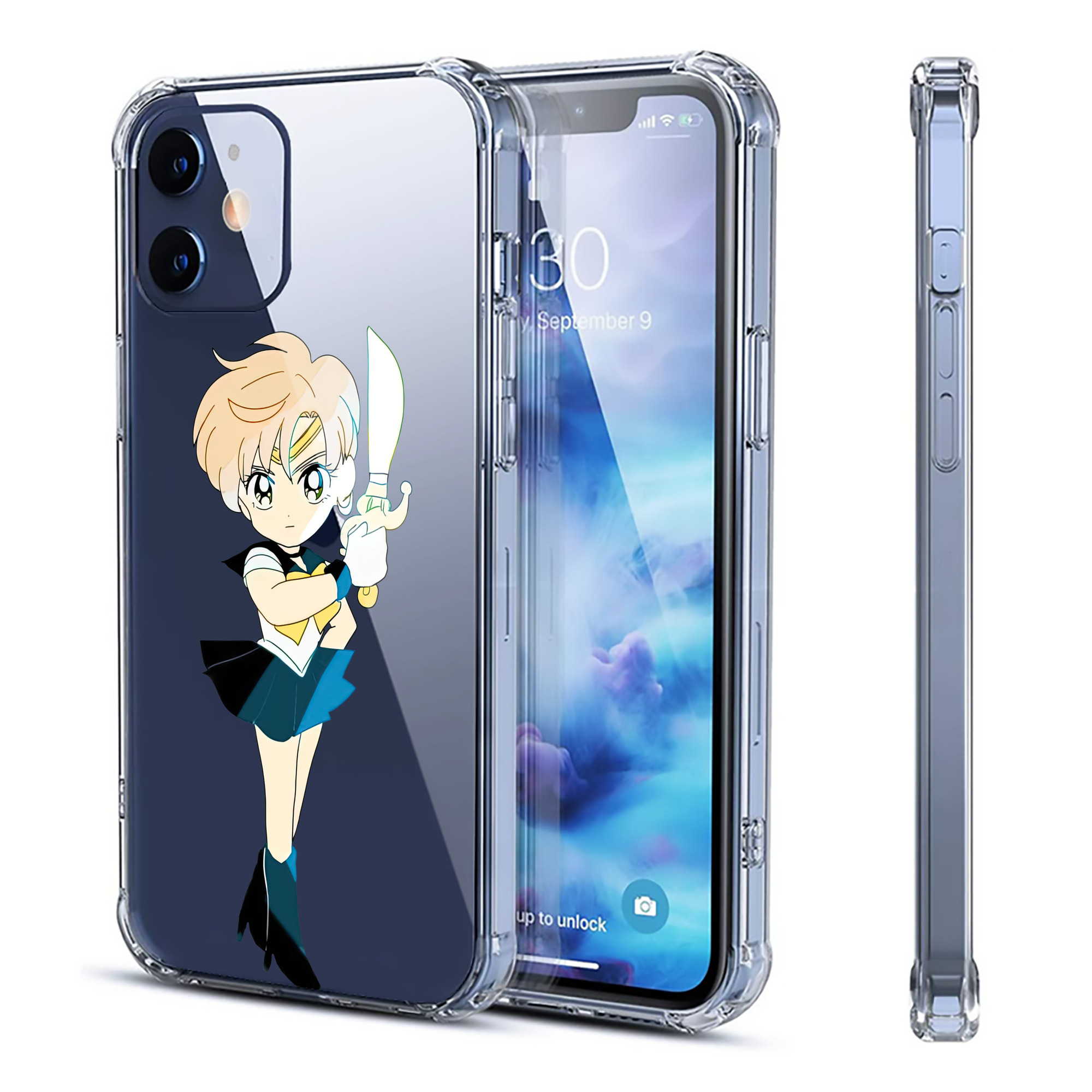 （画像用） 美少女戦士セーラームーン 天王はるか Sailor Moon Tenoh Haruka 【iPhone 12シリーズ対応】透明スマホケース（クリアソフトケース）